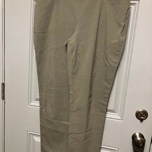 WOMEN'S BRIGGS BRAND SIZE 18W PULL ON POLY COTTON SPANDEX PANTS - SAGE GREEN